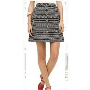 Maeve Anthropologie Field Notes Skirt Black/White